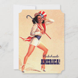 Convites Festa de 4 de julho | Pin-up Retroativo de Eventos