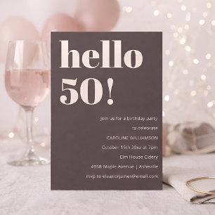 Convites Festa de 50º Aniversário Moderno e Elegante em Mar