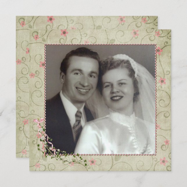 Convites Festa de 50 anos com foto (Frente/Verso)