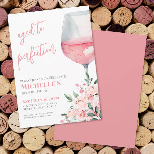 Convites Festa de 50 Anos com Vinho Floral