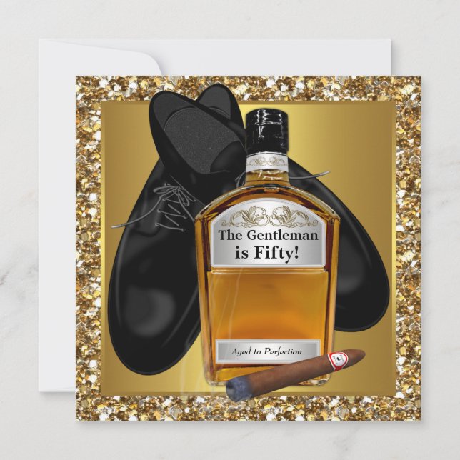 Convites Festa de 50 Anos do Homem Perfeito (Frente)