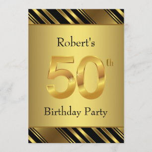 Convites Festa de 50 Anos do Homem Preto e Dourado