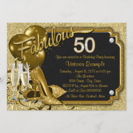 Convites Festa de 50 anos fabulosa para mulher