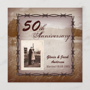 Convites Festa de 50 Anos Rustic Western Country