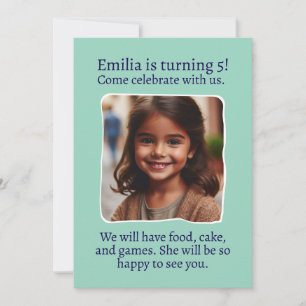 Convites Festa de 5 Anos com Foto Personalizada