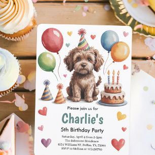 Convites Festa de 5 Anos do Cachorro dos Meninos Fofos