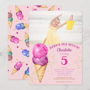 Convites Festa de 5, aqui está a foto do sorvete