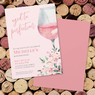 Convites Festa de 60 Anos com Vinho Floral