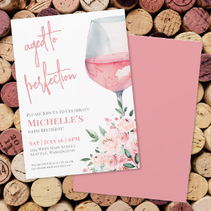 Convites Festa de 60 Anos com Vinho Floral