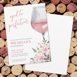 Convites Festa de 60 Anos com Vinho Floral