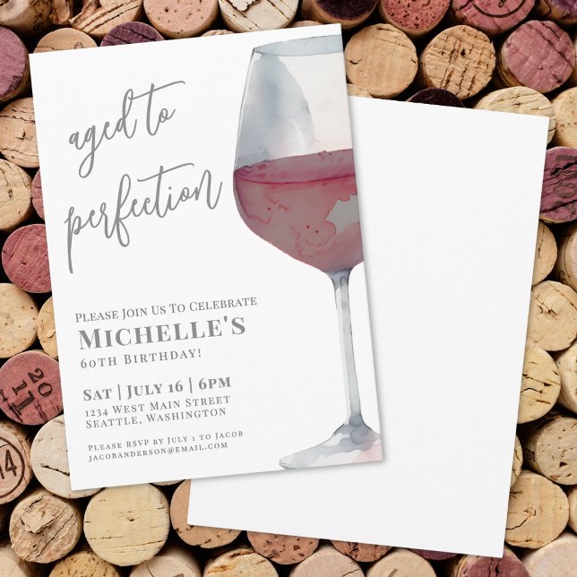 Convites Festa de 60 Anos da Wine Sixty (Wine Sixty 60th Birthday Party Invitation)