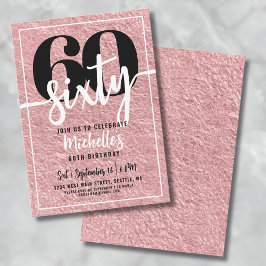 Convites Festa de 60 Anos Rose Gold