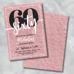 Convites Festa de 60 Anos Rose Gold
