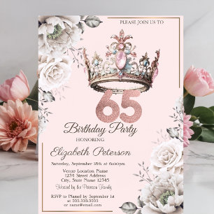 Convites Festa de 65 Anos da Princesa Coroa Floral