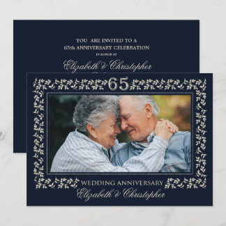 Convites Festa de 65 anos de Casamento | Foto Personalizada
