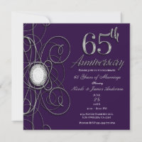 Festa de 65 Anos Purple & Silver Diamond