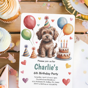 Convites Festa de 6 Anos do Cachorro dos Meninos Fofos