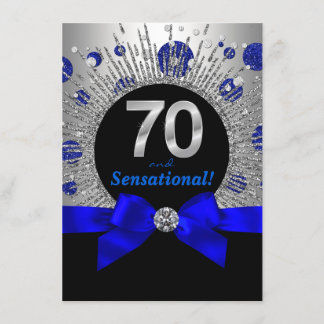 Convites Festa de 70 anos da Mulher Azul Real e Prata