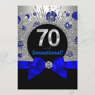Convites Festa de 70 anos da Mulher Azul Real e Prata