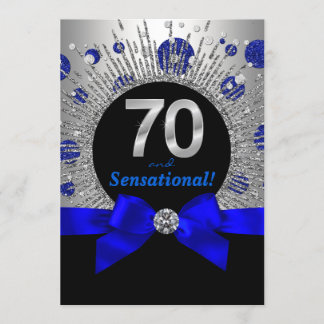 Convites Festa de 70 anos da Mulher Azul Real e Prata