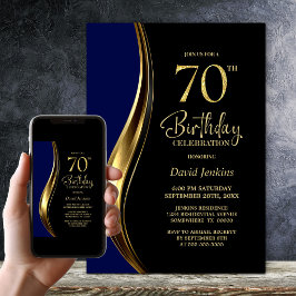 Convites Festa de 70 Anos do Black Gold Blue