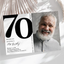 Festa de 70 Anos em Foto Preto e Branco
