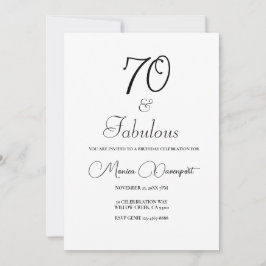 Convites Festa de 70 anos moderna e fabulosa de aniversário
