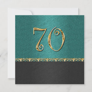 Convites Festa de 70 azul elegante