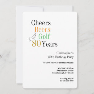 Convites Festa de 80 Anos de Idade Golfe Brindes Cervejas M