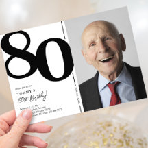 Festa de 80 Anos em Foto Preto e Branco