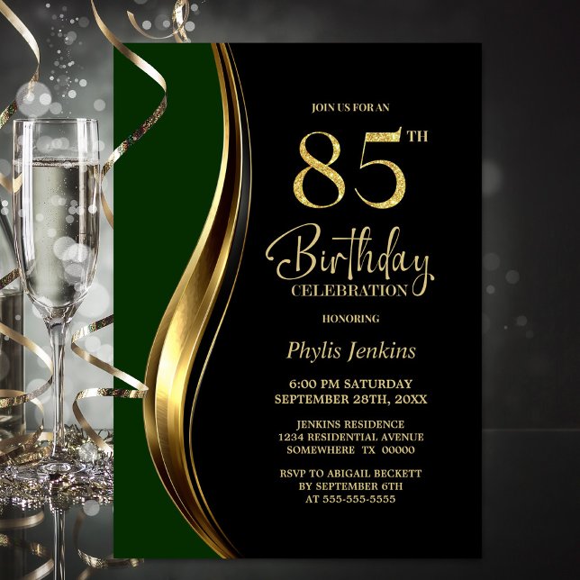 Convites Festa de 85 Anos do Black Gold Green (Criador carregado)