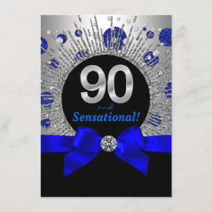 Convites Festa de 90 anos da Mulher Azul Real e Prata