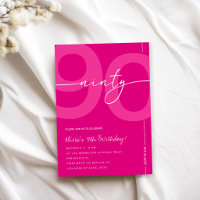 Festa de 90 Anos Modernista Minimalista Rosa