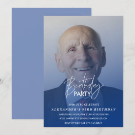 Convites Festa de 93 anos de homens azul marinho Foto