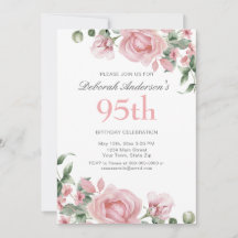 Festa de 95 anos Watercolor PInk Rose