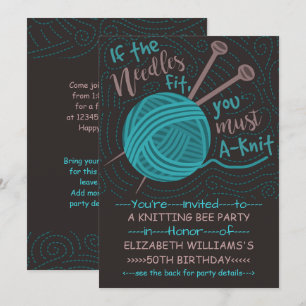 Convites Festa de Abelhas de Knitting Birthday   Engraçado 
