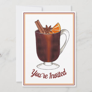 Convites Festa de Abertura com Vinho Quentão Party de Aquec