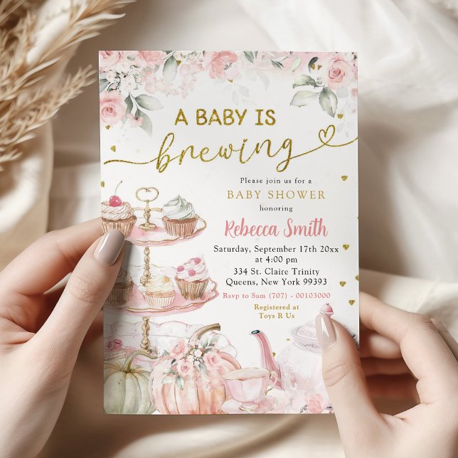 Convites Festa de Abóbora de Abóbora Bebê está criando Chá  (Criador carregado)