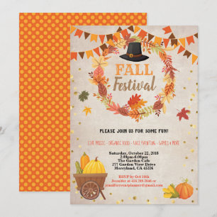 Convites Festa de Ação de Graças do festival da colheita de