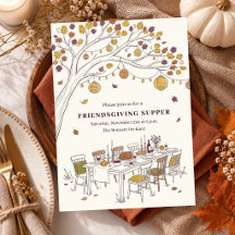 Festa de Ação de Graças Friendsgiving Outono
