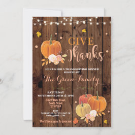 Convites Festa de Ação de Graças Janta de Abóbora de Madeir