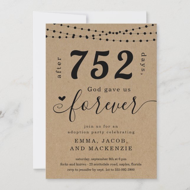 Convites Festa de Adoção/Convite para Celebração do Dia de  (Frente)