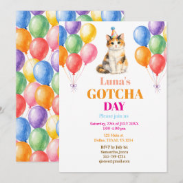 Convites Festa de Adoção do Dia da Captura Gato Malhado Pet