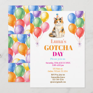 Convites Festa de Adoção do Dia da Captura Gato Malhado Pet