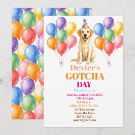 Convites Festa de Adoção do Dia de Gotcha Labrador Cachorro