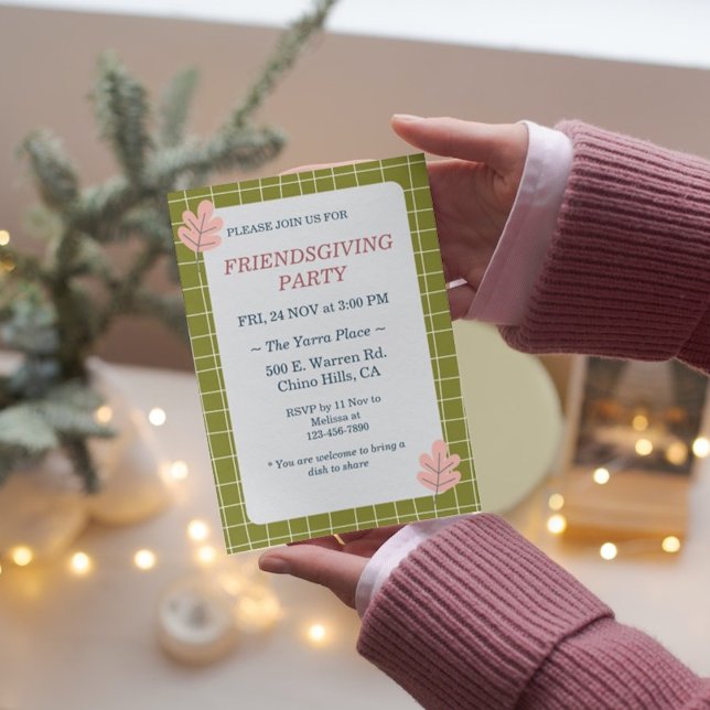 Convites Festa de Amizade Floral Boho de Ação de Graças (Criador carregado)