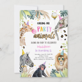 Convites Festa de Animais Safari Aniversário do Zoo Leopard