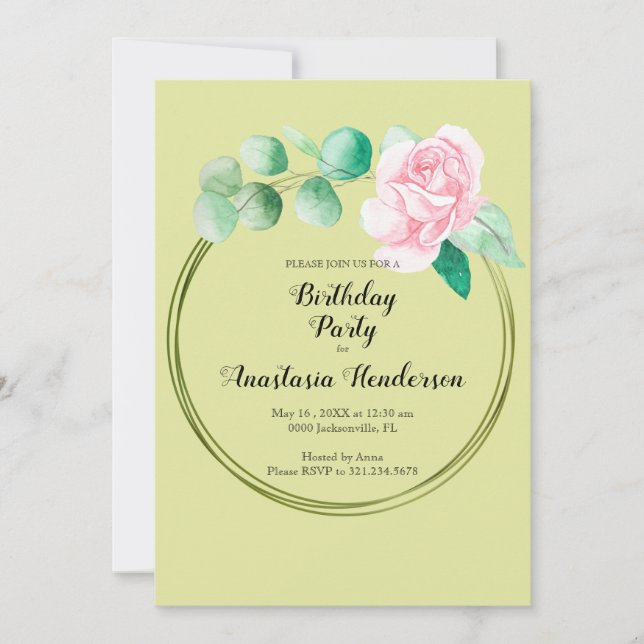 Convites Festa de aniversário. (Frente)