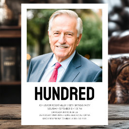 Convites Festa de aniversário 100ª Foto Moderna HUNDRED