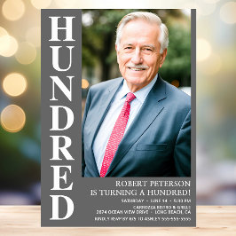 Convites Festa de aniversário 100ª Foto Moderna HUNDRED